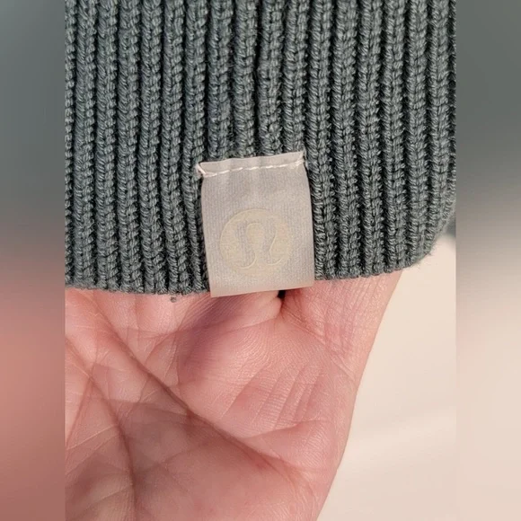 Lululemon Reversible Crossover Sweater•Knit Merino Wool•Medium Forest Green•Sz 4 - Picture 8 of 16